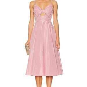 Staud Dayanara Pink Cutout Taffeta Dress